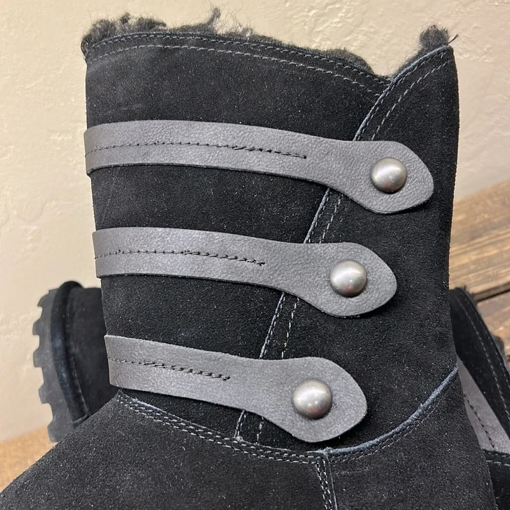 BearPaw Luna Black Short‎ Boots Women’s Size 9 - NEW